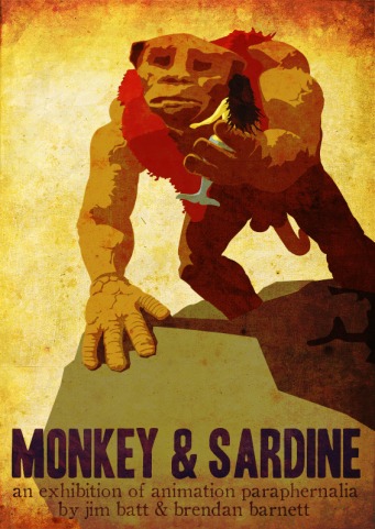 Monkey & Sardine Poster